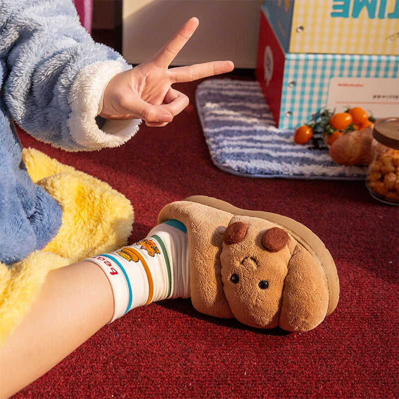 Fluffy Croissant Slippers