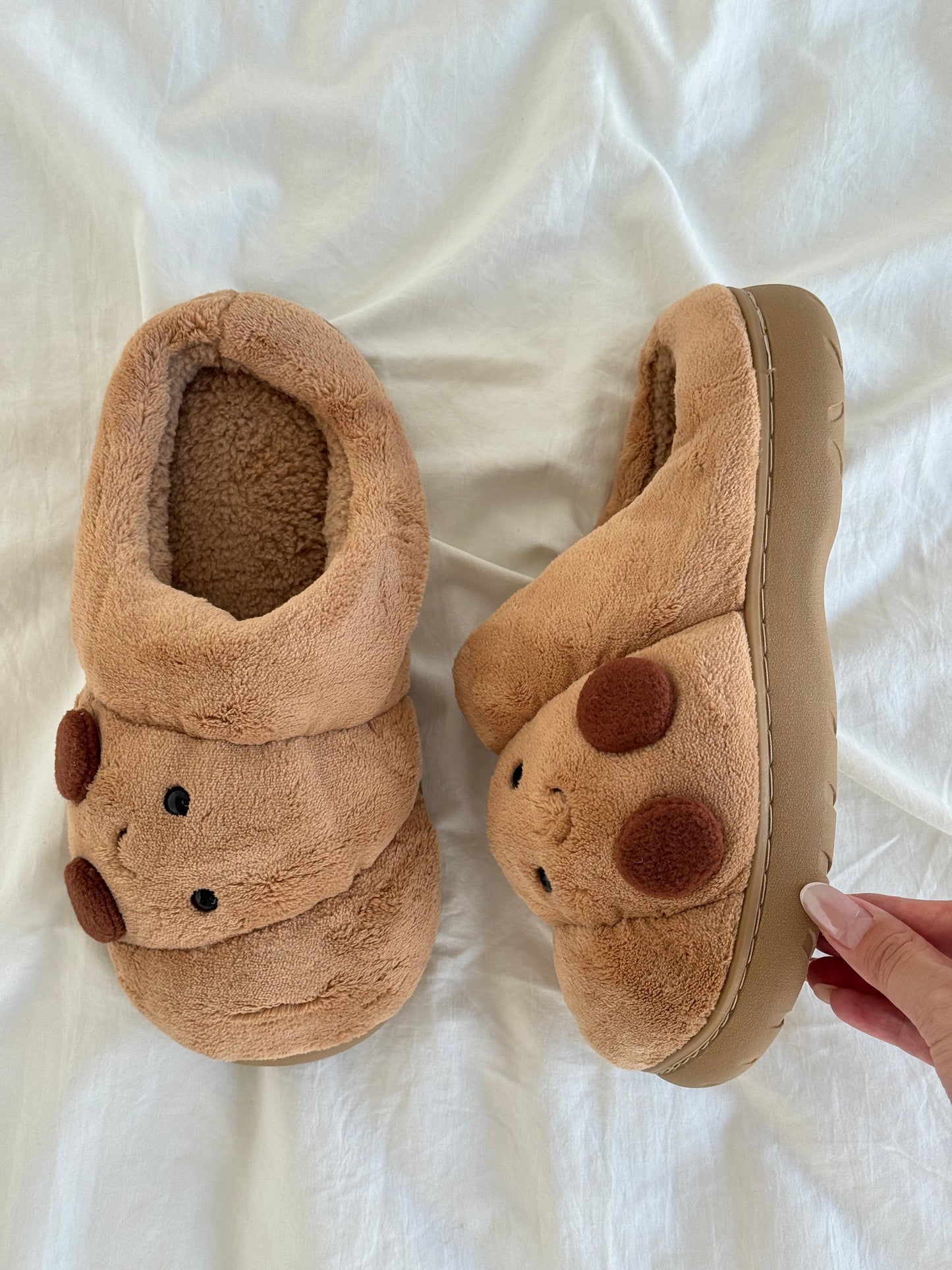 Fluffy Croissant Slippers