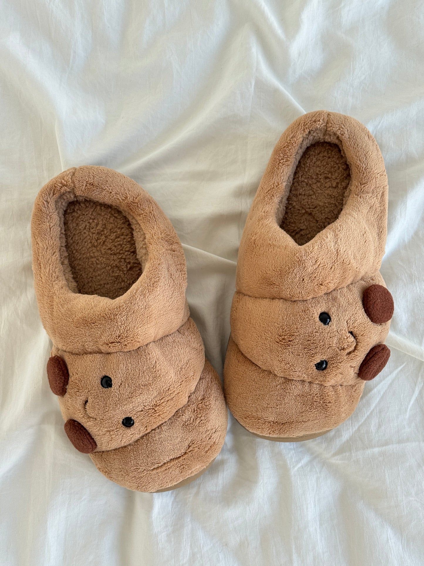 Fluffy Croissant Slippers